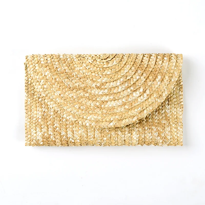 2022 New braiding beach bag ladies summer straw clutch wallet women straw purses