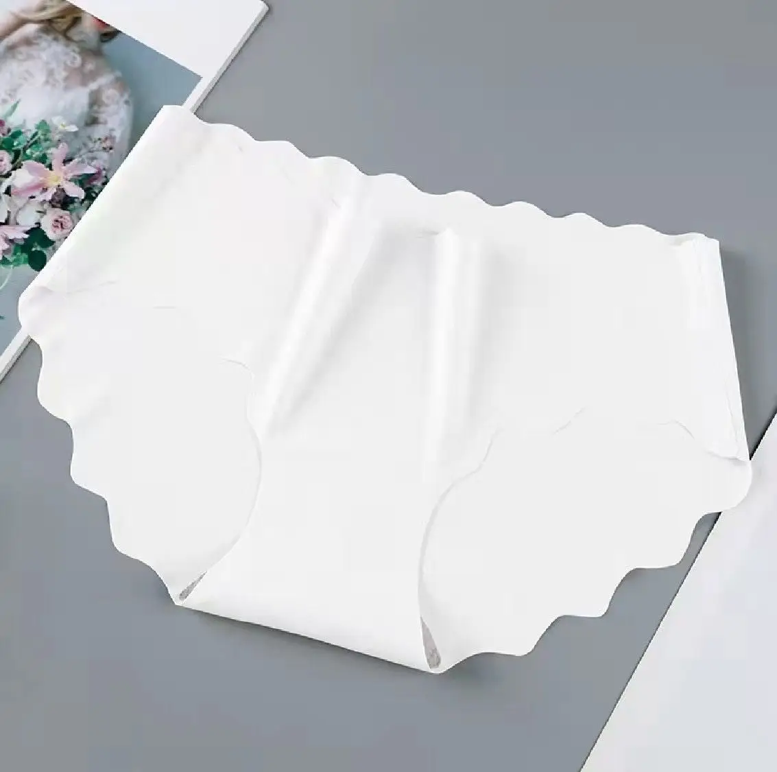 Wholesale Cheap Price female lady briefs girls smooth plain panty panties silk satin underwear ruffle women seamless panty