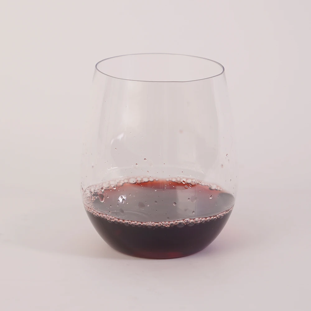 Plastic Stemless Wine Glasses disposable wine glasses Shatterproof Recyclable and BPA-Free disposable glass plastic