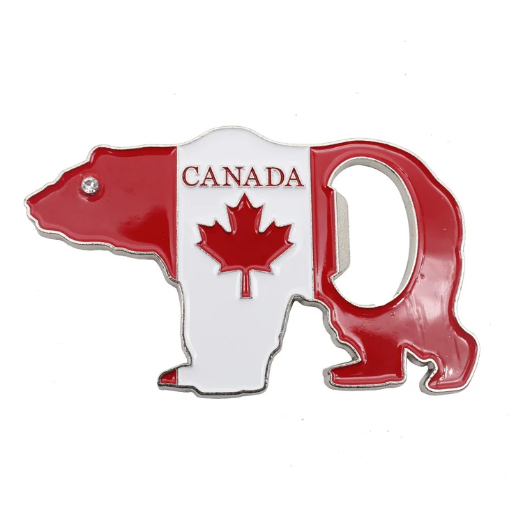Manufacturer Enamel Customized Canada Grizzly Bear Polar Bear Refrigerator Magnet