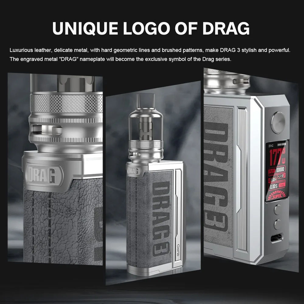Боксмод VOOPOO Drag 3 177 Вт 5 мл бак TPP Pod DM1 DM2 Coil GENE.FAN 2 0 испаритель с аккумулятором 18650 электронная