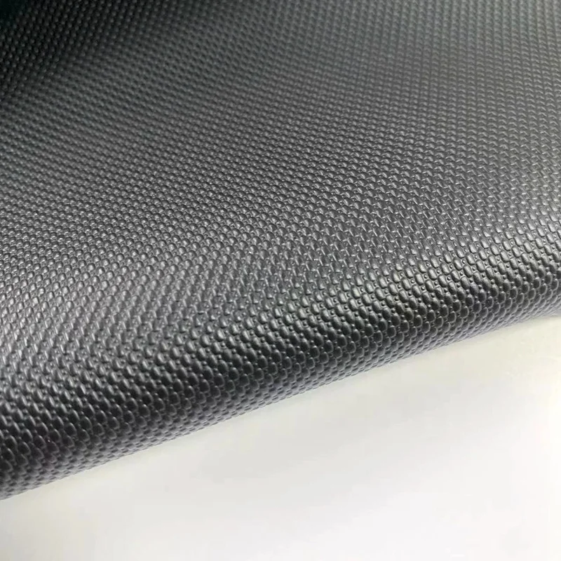 stretchable black color anti-slip PVC leather fbaric use for honda motorcycle seat cover universal and auto upholstery