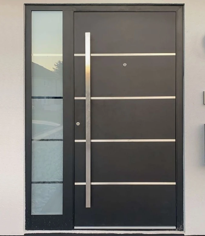 Durable Exterior Steel Thermal insulation Security Entrance Doors with Soundproofing