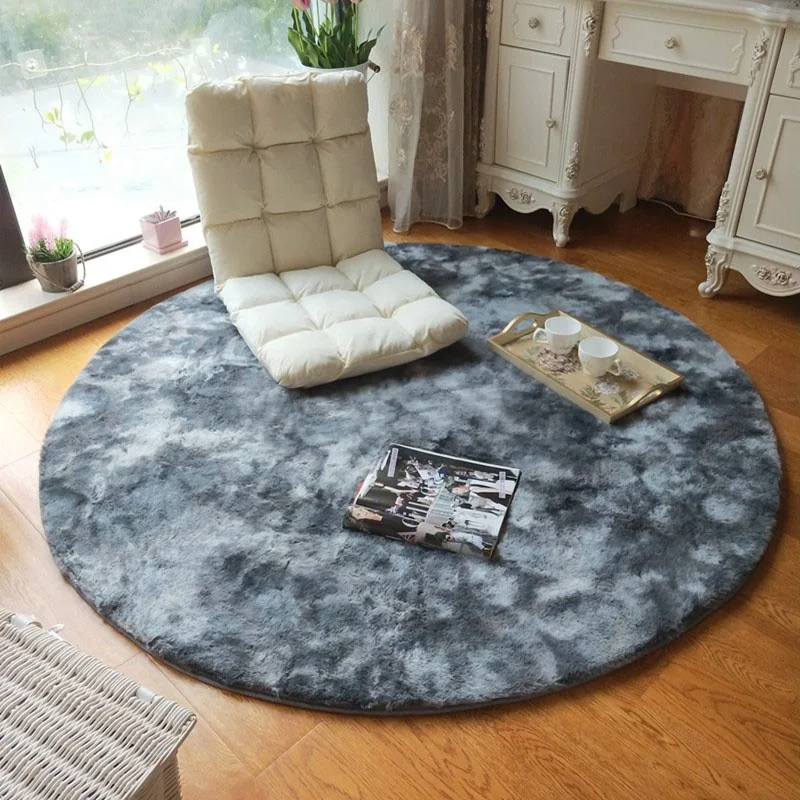 Comfortable Custom Fluffy Carpet Living Room Mix Colors Rabbit Fur Rug