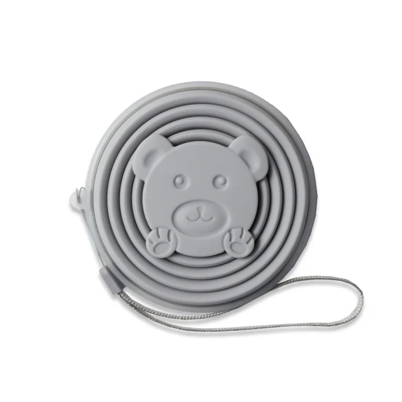 Portable Foldable BPA-Free Silicone Drinking Water Bottle Reusable Travel Custom Logo Silicone Coffee Cup with Straw