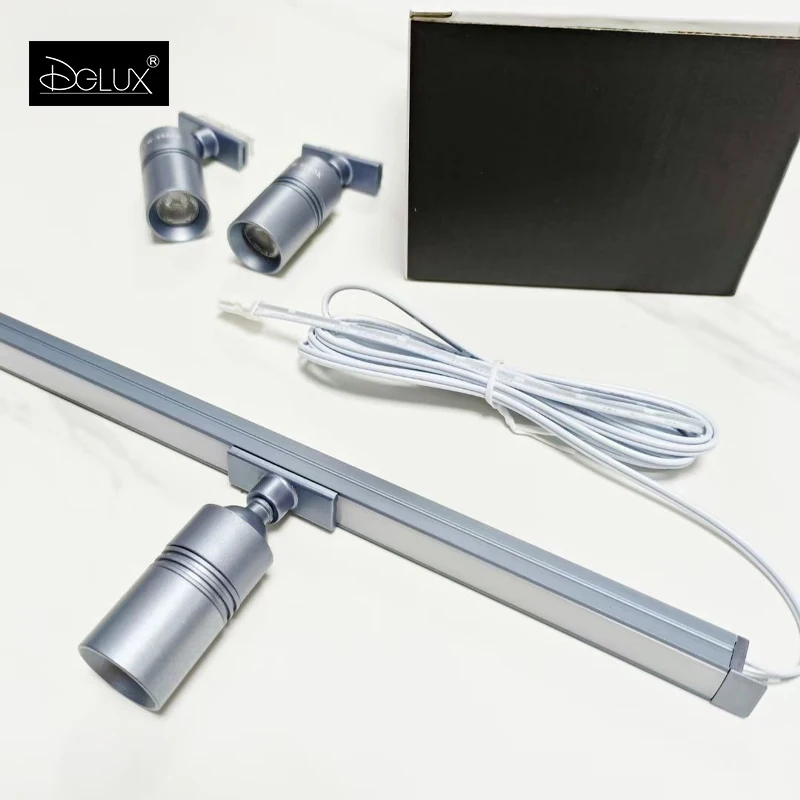 DGLUX Strip Light Cabinet Bottom Light Led Motion Sensor, Welding Free Embedded 1010 With Spotlight Cabinet Light