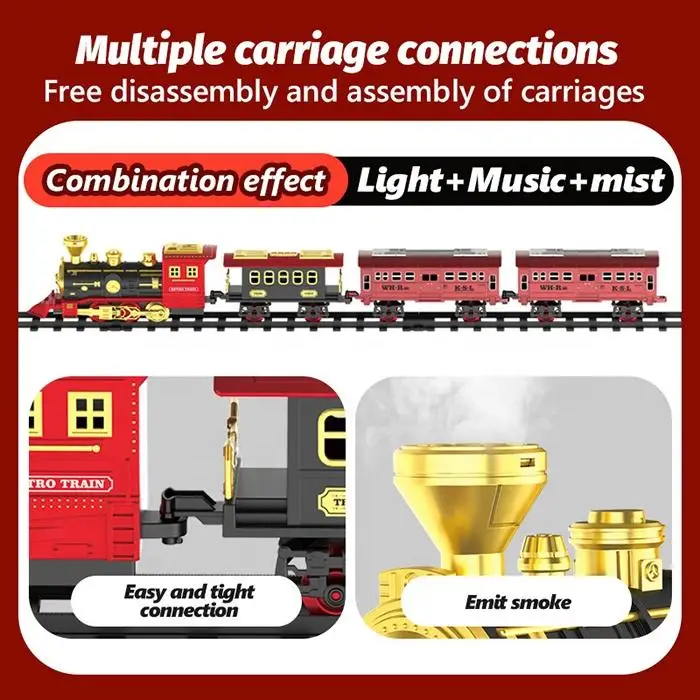 Leemook Wholesale Classical Steam Electric Rail Train Model Toys Children Kids Plastic Diecast Track Set Toys