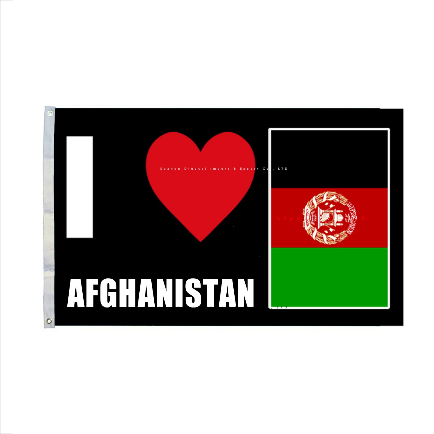 Wholesales 3x5ft I love AFGHANISTAN   Flag with 2 Grommets