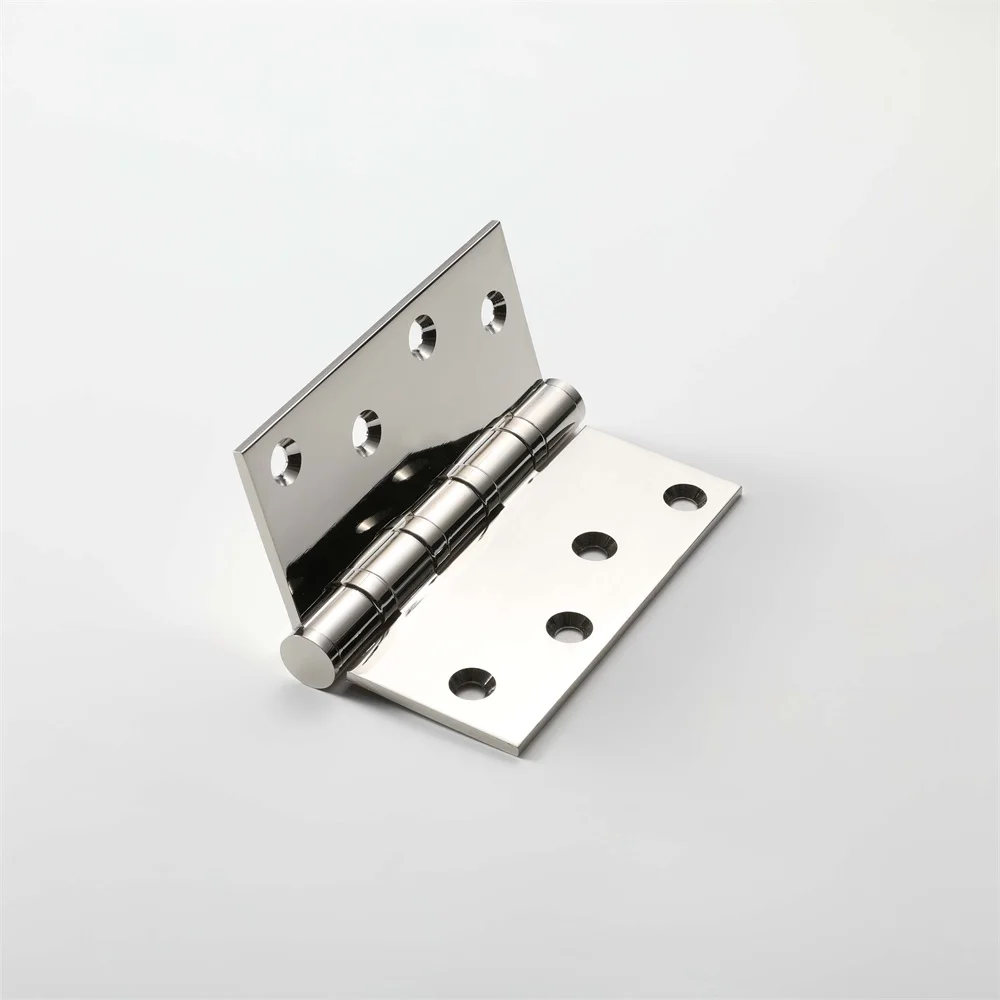 Maxery Standard 4*4 Inch Door Hinge Modern Luxury Nickel Plated 4 Bearings Brass Hinge Custom Fine Brass Hardware