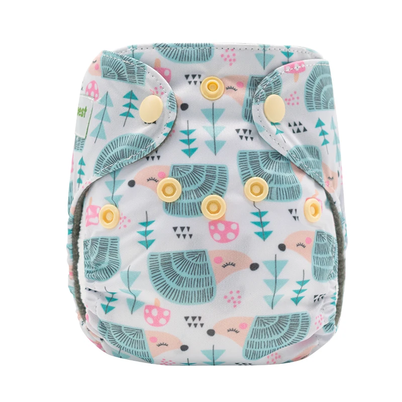 Mumsbest NewBorn Waterproof PUL Double Gussets Cloth Diapers Adjustable Washable Newborn Baby AIO Diapers