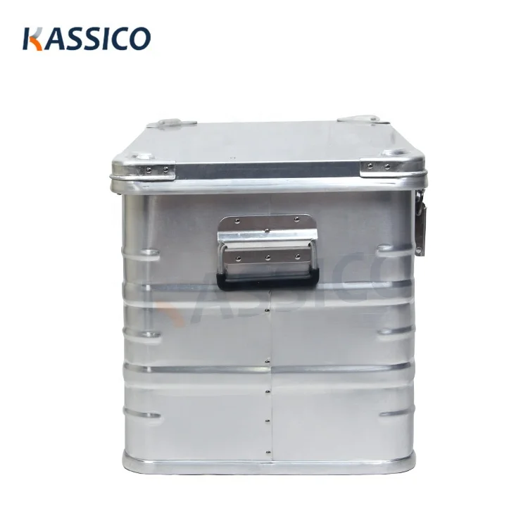 KASSICO 1.0mm Aluminum Transport Container Storage Trunk Boxes with Alu Stacking Corners