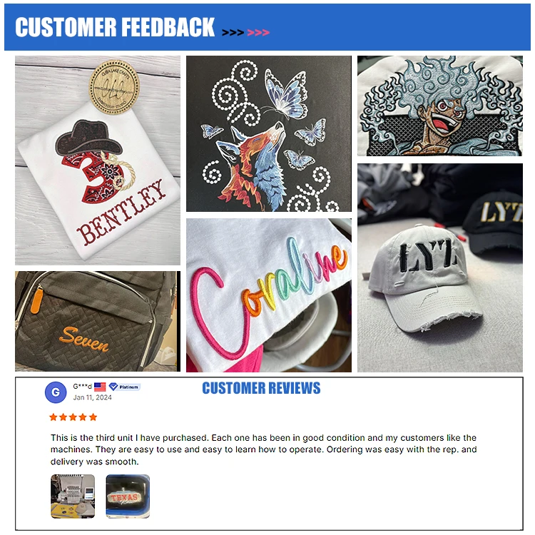 REVHON China Factory 2 Head Computerized  Embroidery Machines Automatic Hat/t-shirt/flat Embroidery Machine