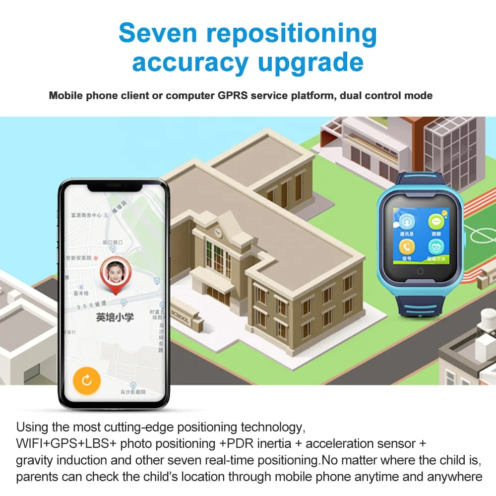 4G Network A36E Wifi GPS SOS Smart Watch Kids Video call IP67 waterproof Alarm Clock Camera Kids Watch