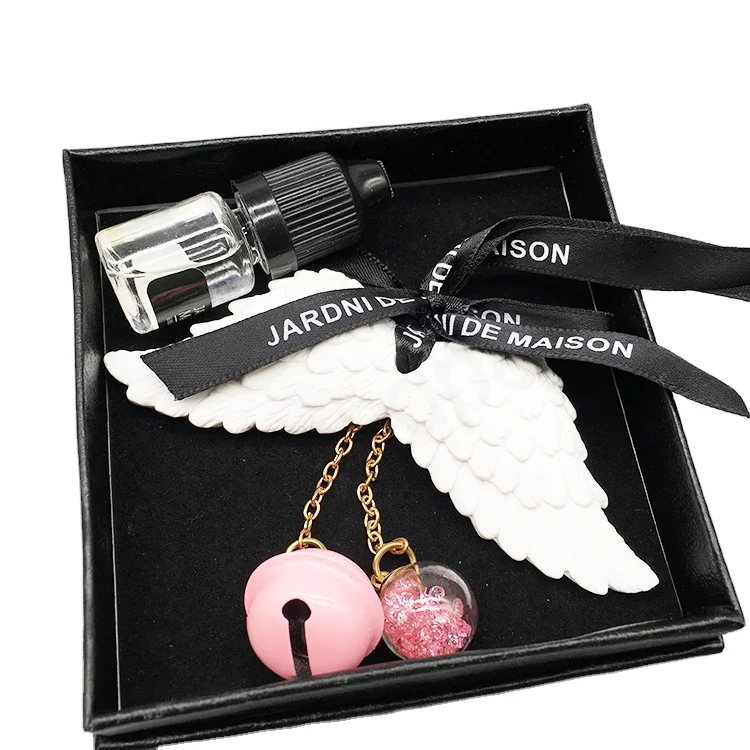 Manufacturer direct angle wings shaped pendant bowknot decoration incense smoked stone aromatherapy stone diffuser