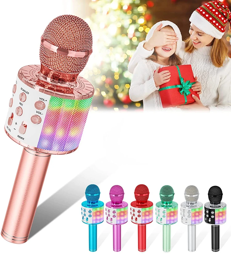 Wireless Karaoke Microphone Speaker 3-in-1 Portable Handheld Karaoke Mic Speaker Portable Microphone with Speaker