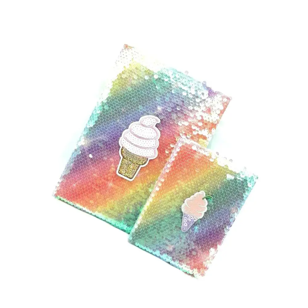 
Bling Shiny Cartoon Rainbow Reversible Cute School Diary Sequins Notebook For School Kids Diary 