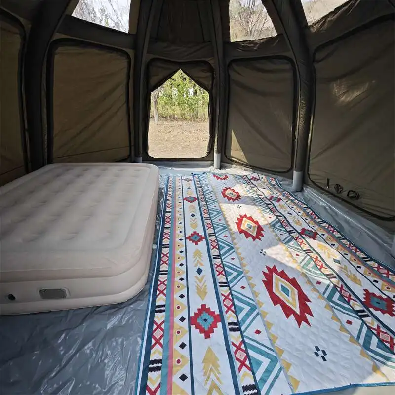 Luxury Waterproof Canvas Air Pole Camping Tent Oxford Cotton Dome Inflatable Yurt for Outdoor Adventure