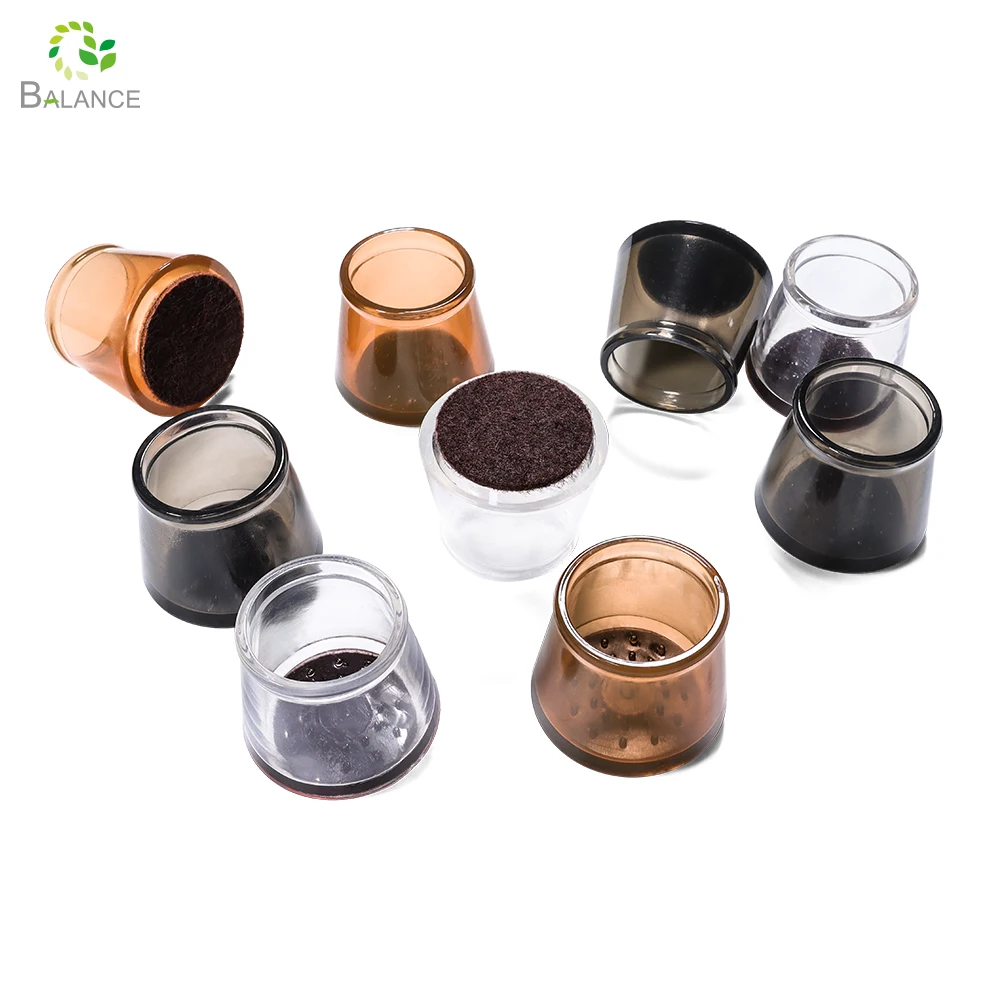 Clear Felt Bottom Chair Leg Caps Furniture Feet Protectors Silicone Chair Leg Covers for Hardwood Floors Chair Leg Protectors