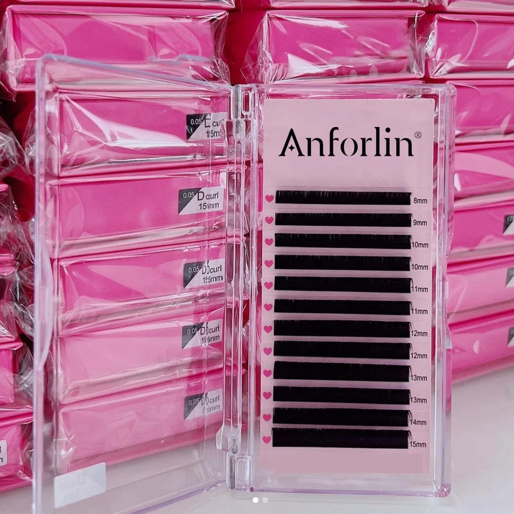 Volume lash trays korea PBT silk eyelash extensions wholesale custom paper box lash extensions easy fan lashes vendor