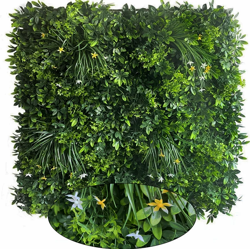 Plastic Vertical Grass Artificail Flower Wall Backdrop Artificial Garden Plants Wall For Wedding