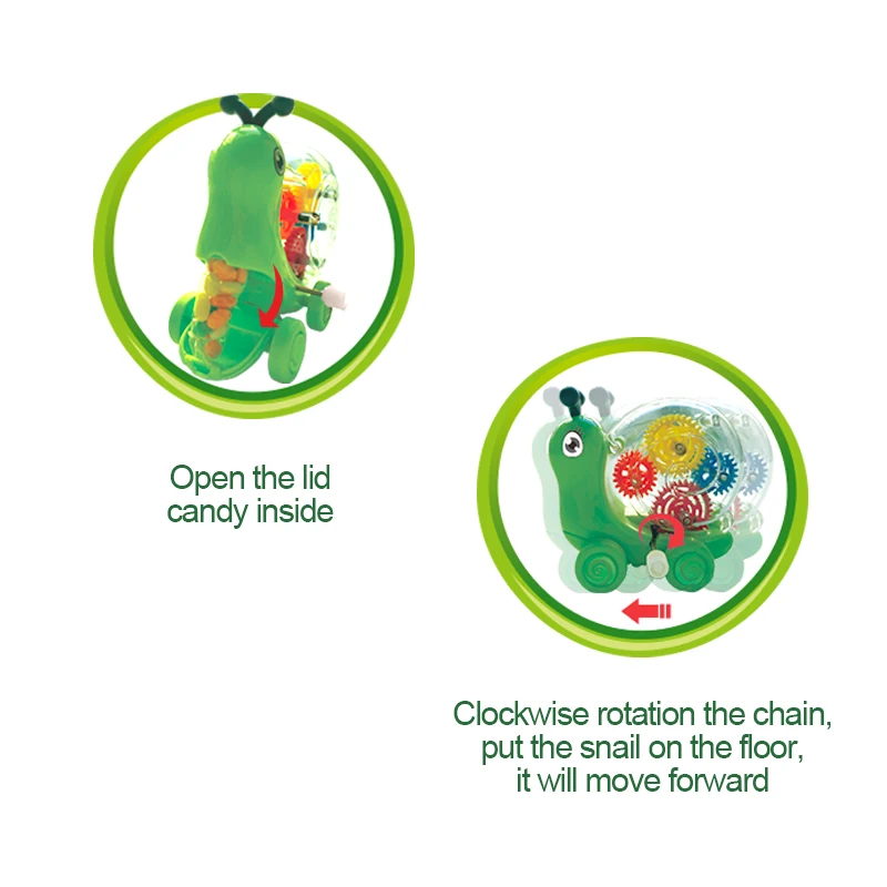 Juqi New Candy Toys Halal Kosher Confectionery Sweets Dulces con Juguetes Colorful Snail Toys Candy