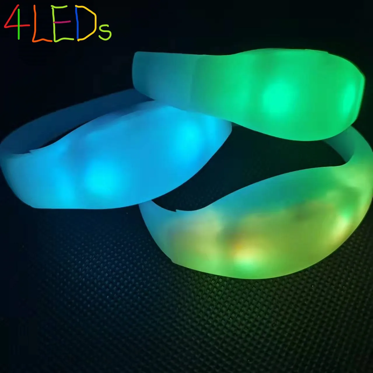 SUNJET New Product 4 LED Lights Custom Logo Remote Controlled LED Bracelet, DMX Control LED Wristband For Event