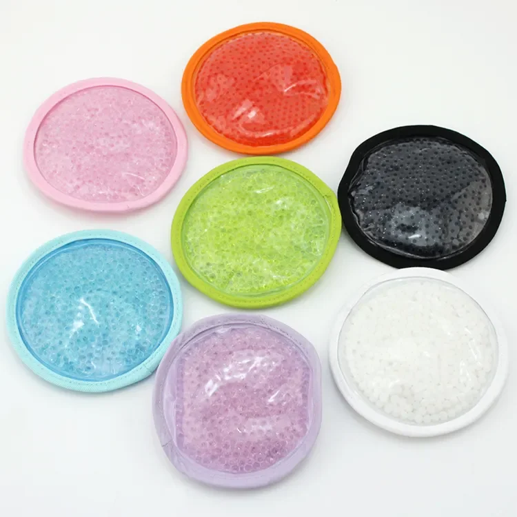 Fabric gel beads therapy ice pack, round instant mini hot cold packs  ice pack wrap