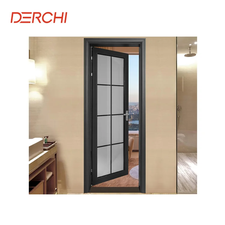 Modern cheap toilet door design glass aluminium bathroom door