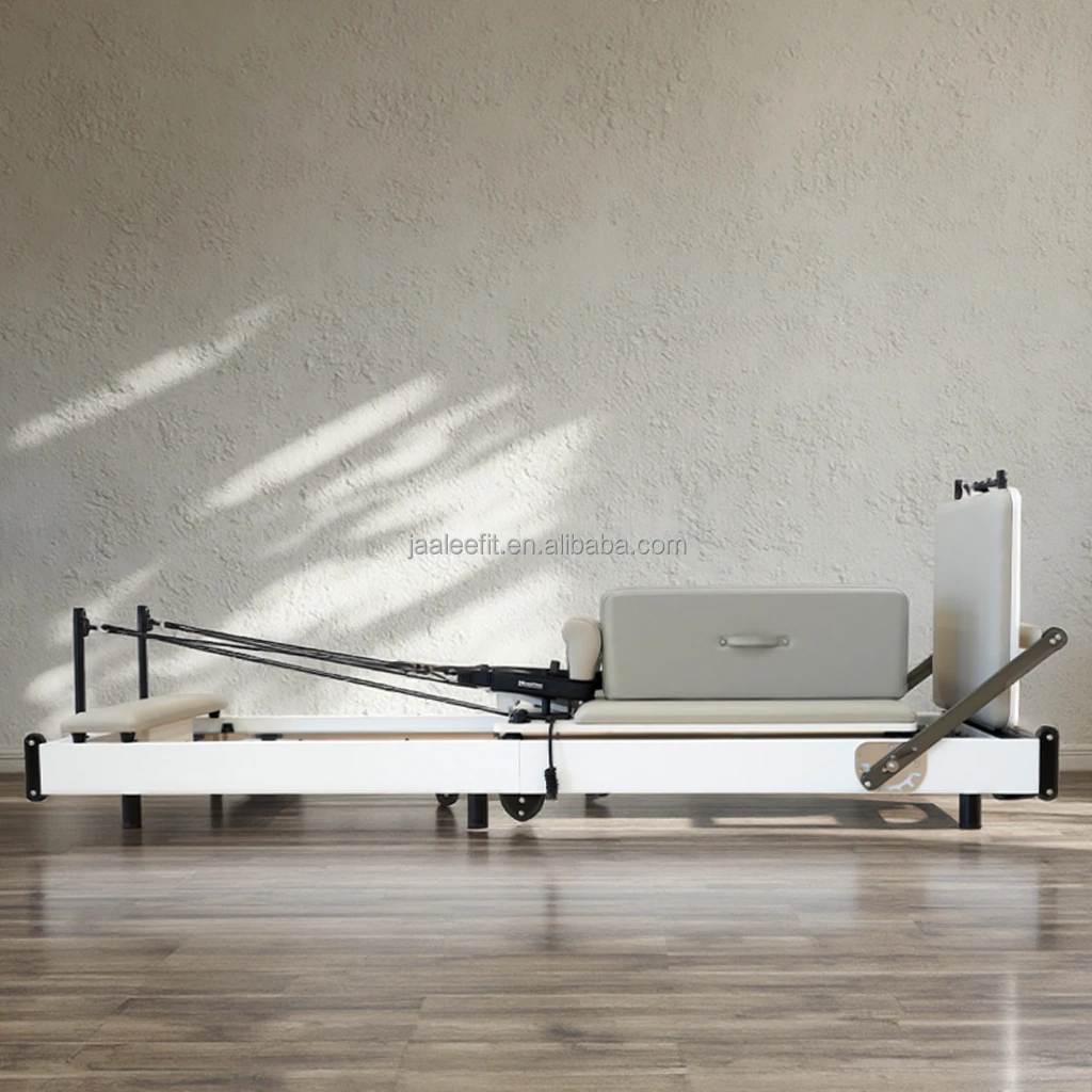 Training Exercise Maple Reformer Folding Machine Durable Wood Foldable Pilates Reformer