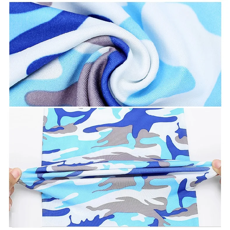 100% Polyester Microfiber Multi Functional Headband Bandana UV Protection Flower Pattern Tube Bandana