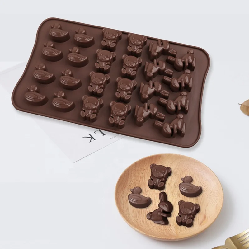 Silicone Chocolate Mold 3d Shapes Cartoon Cute Food-grade Silicone Non-stick For Chocolate Candy Jelly Ice Diy Homemade