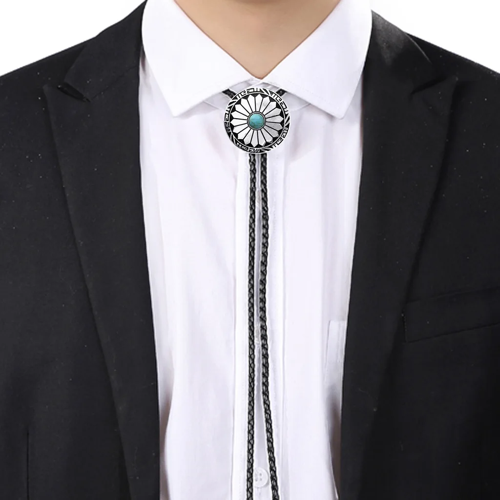 Wholesale 80s Formal Pattern Turquoise Wedding Cowboy Bolo Tie On Man