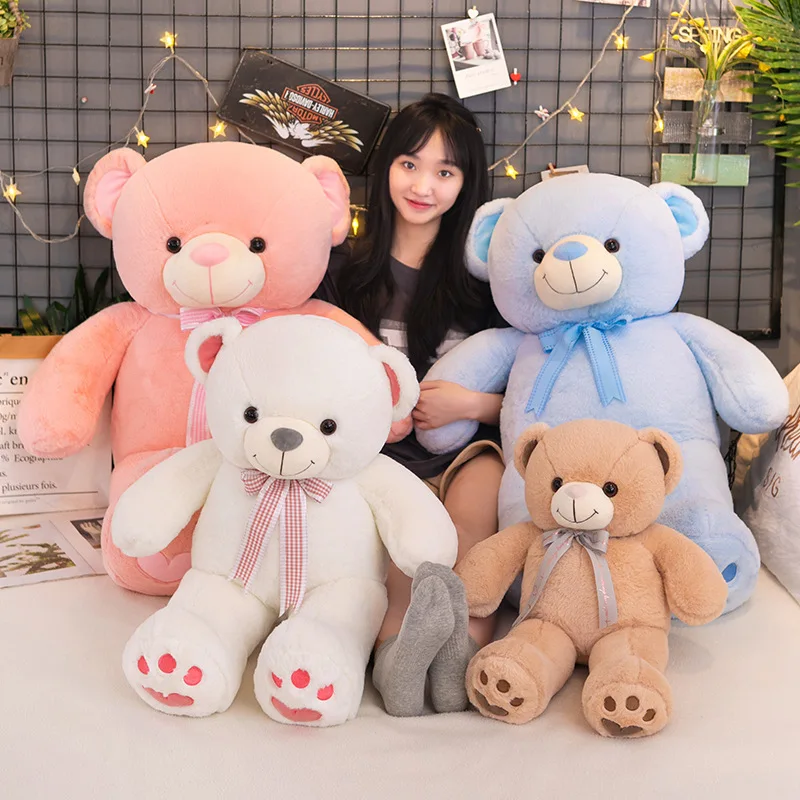 Plush Toy Giant Teddy Bear With Bow Tie Soft Toy Big Bear Pillow Stuffed Animals Dolls