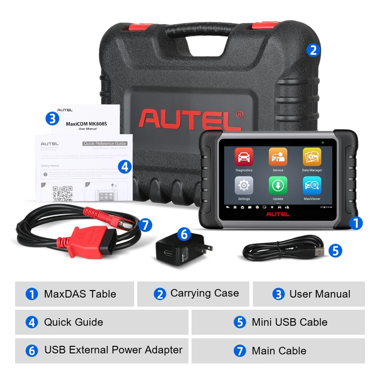 2023 original autel maxicom mk808s mk808 mx808 mk808z maxisys mk 808 s obd2 review all system scanner diagnostic tools for cars