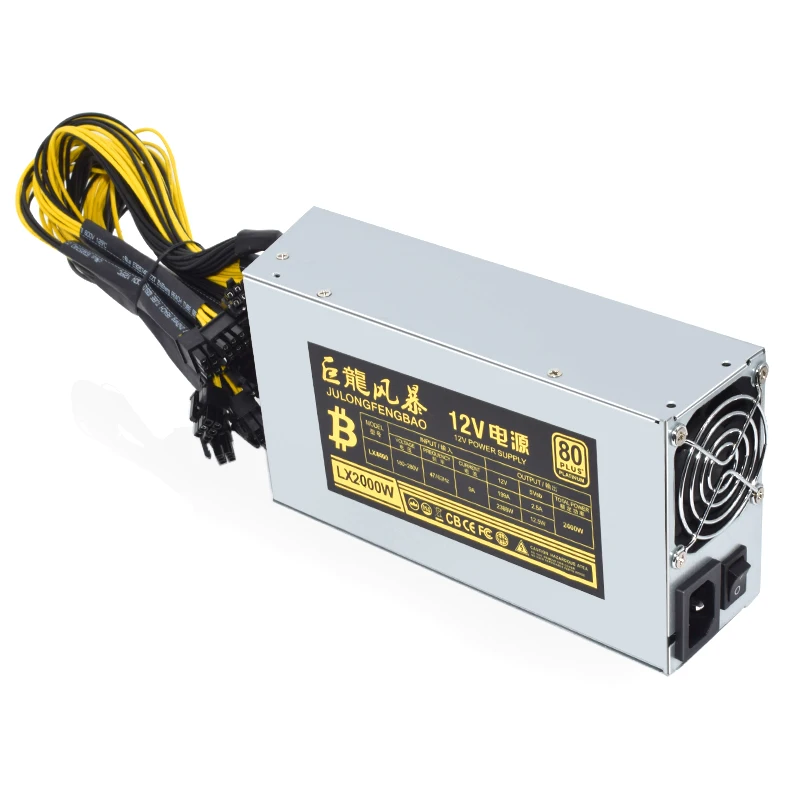 SENLIFANG Brand New 2000W 2U Single Channel GPU PSU 10*6Pin S7 S9 Power Supply in Stock