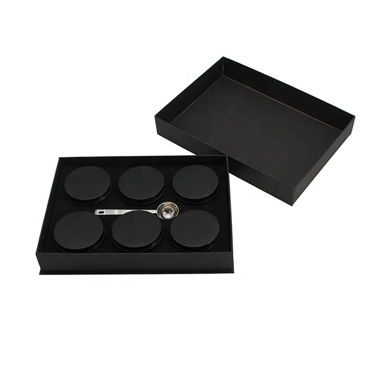 Wholesale custom black exquisite coffee tea gift packaging paper box with lid