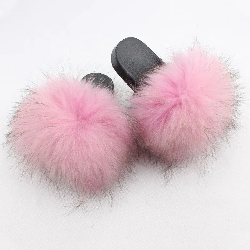 
Color Designers Kid Fur Slippers Wholesale Custom Baby Fox Fur Shoes Kids Fur Slides 
