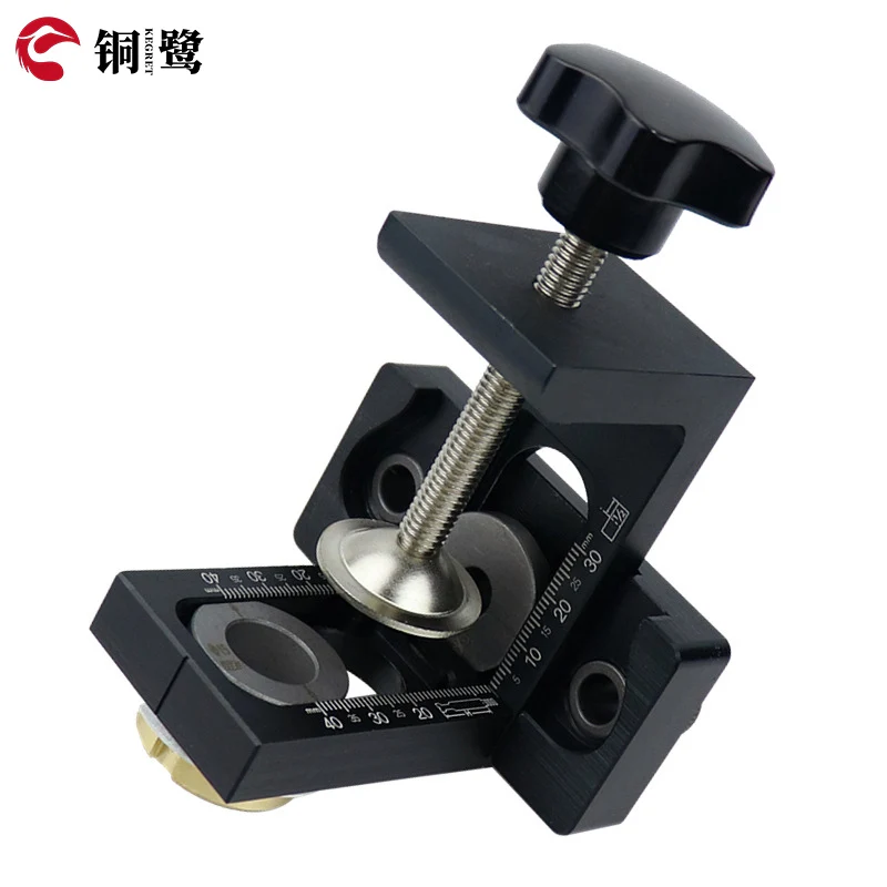 KEGRET 8/10/15mm Aluminum Adjustable Vertical Hole Punch Locator Drill 3 In 1 Doweling Jig for Woodworking Tool
