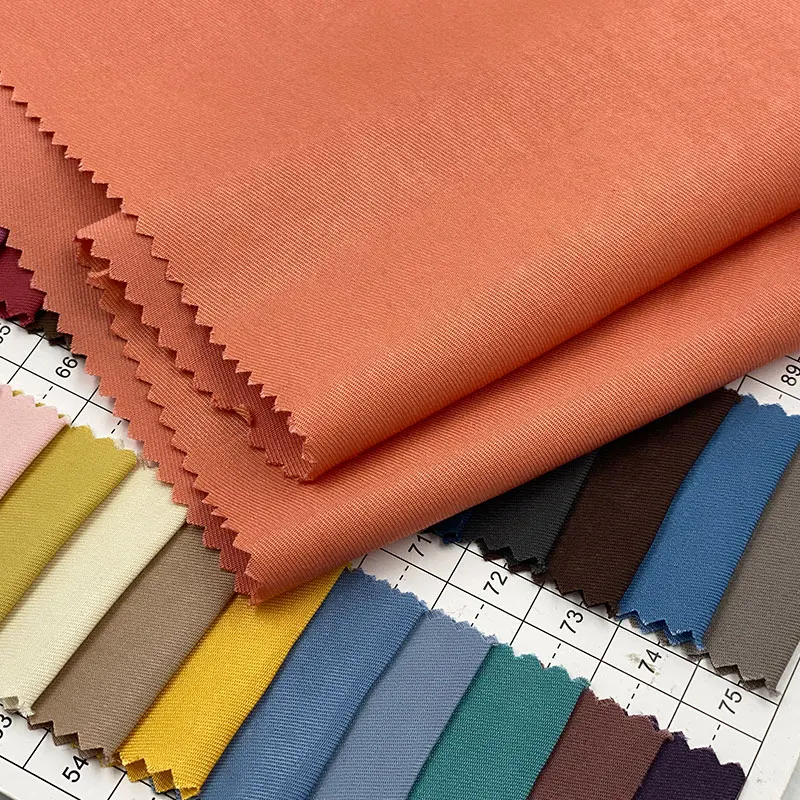 Fashion women suiting dress clothes material smooth texture twill 40% poly 60% rayon woven fabric