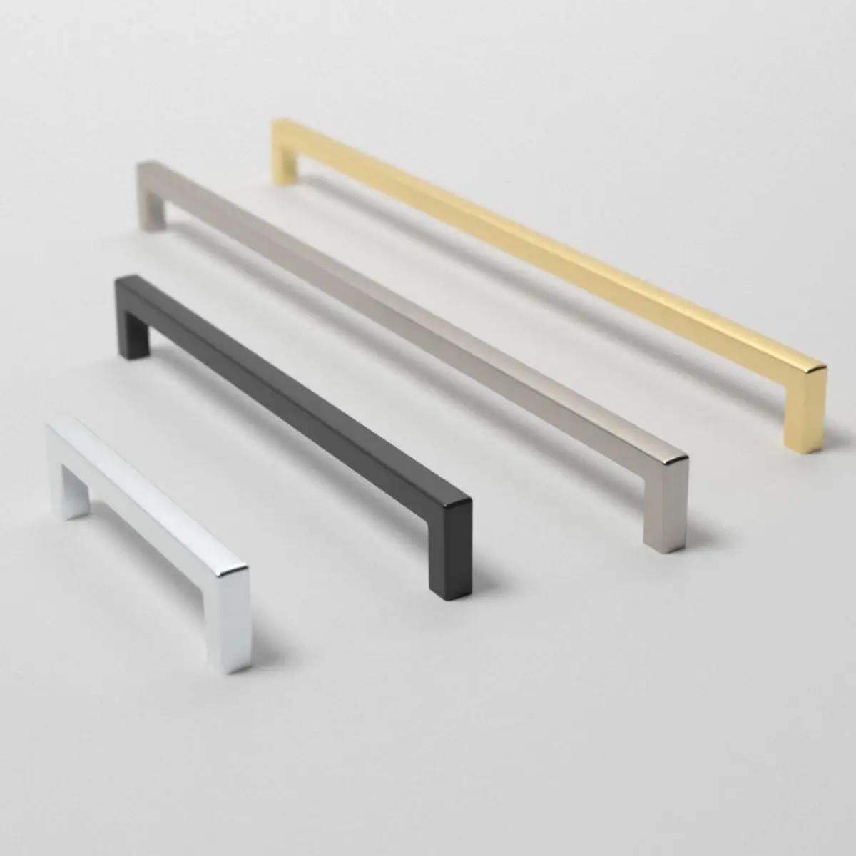 zinc alloy Square Gold Handles Modern Simple Kitchen Furniture Cabinet Drawer Handles
