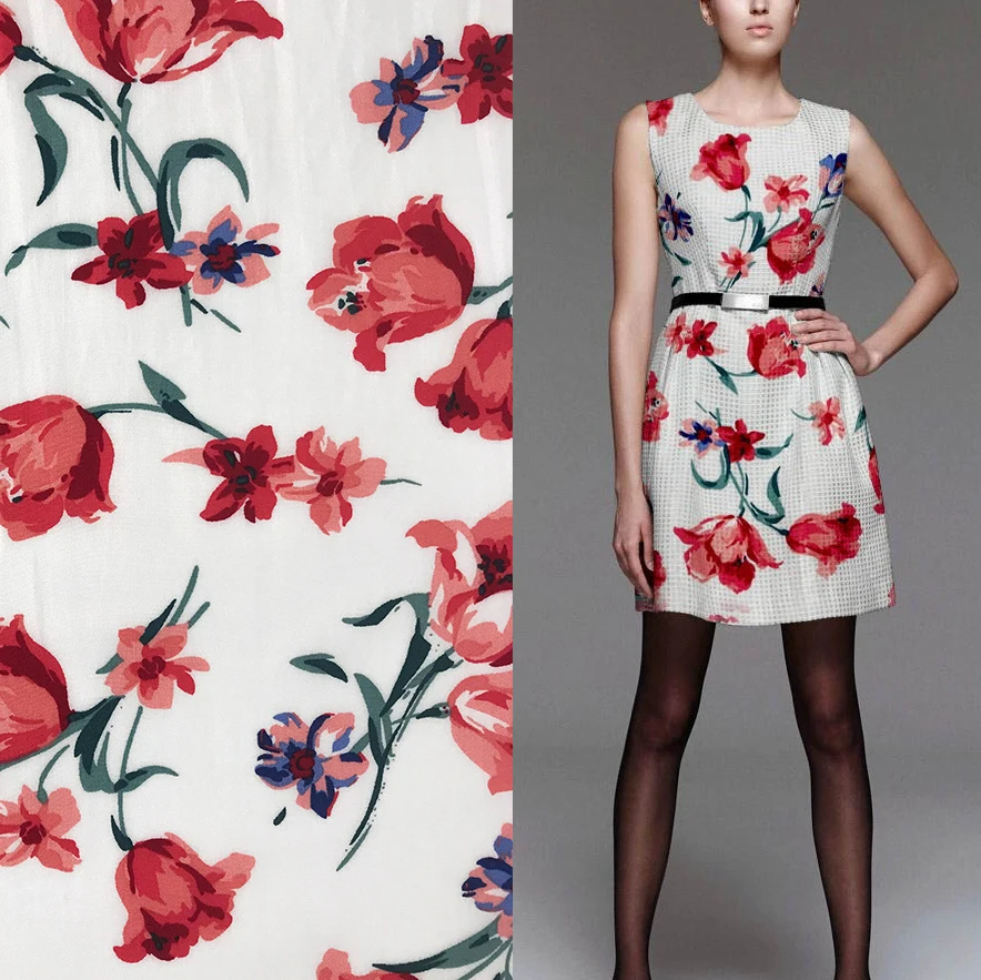 Hot Sale Low Price floral printed woven 100% rayon fabric viscose challis Fabric for shirt