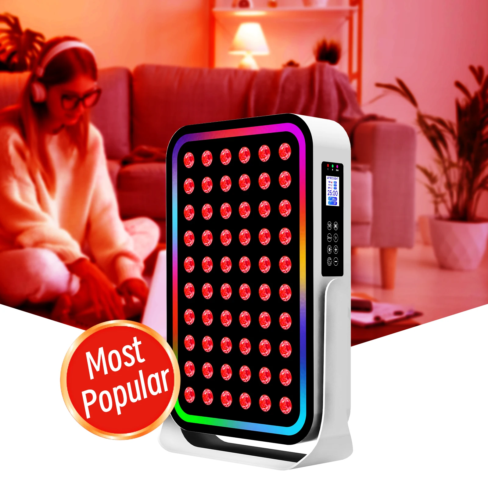 Платиновая красная световая панель RGB Изменение ближнего инфракрасного света терапия для ухода за кожей тела Красота и сон светодиодная