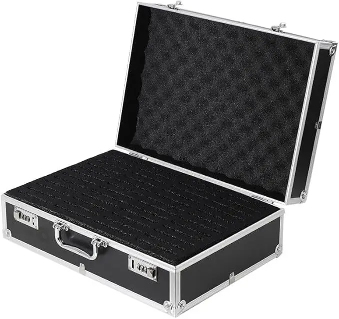 Graded Card Storage Case Sports Card Storage Boxes Holds 48 Graded Cards with Lock Hard Case