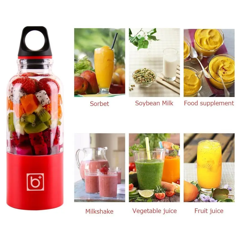
Juicer Factory 500ml 2 Blades Juicer Cup Portable Usb Juicer Blender Bottles Usb Blender 