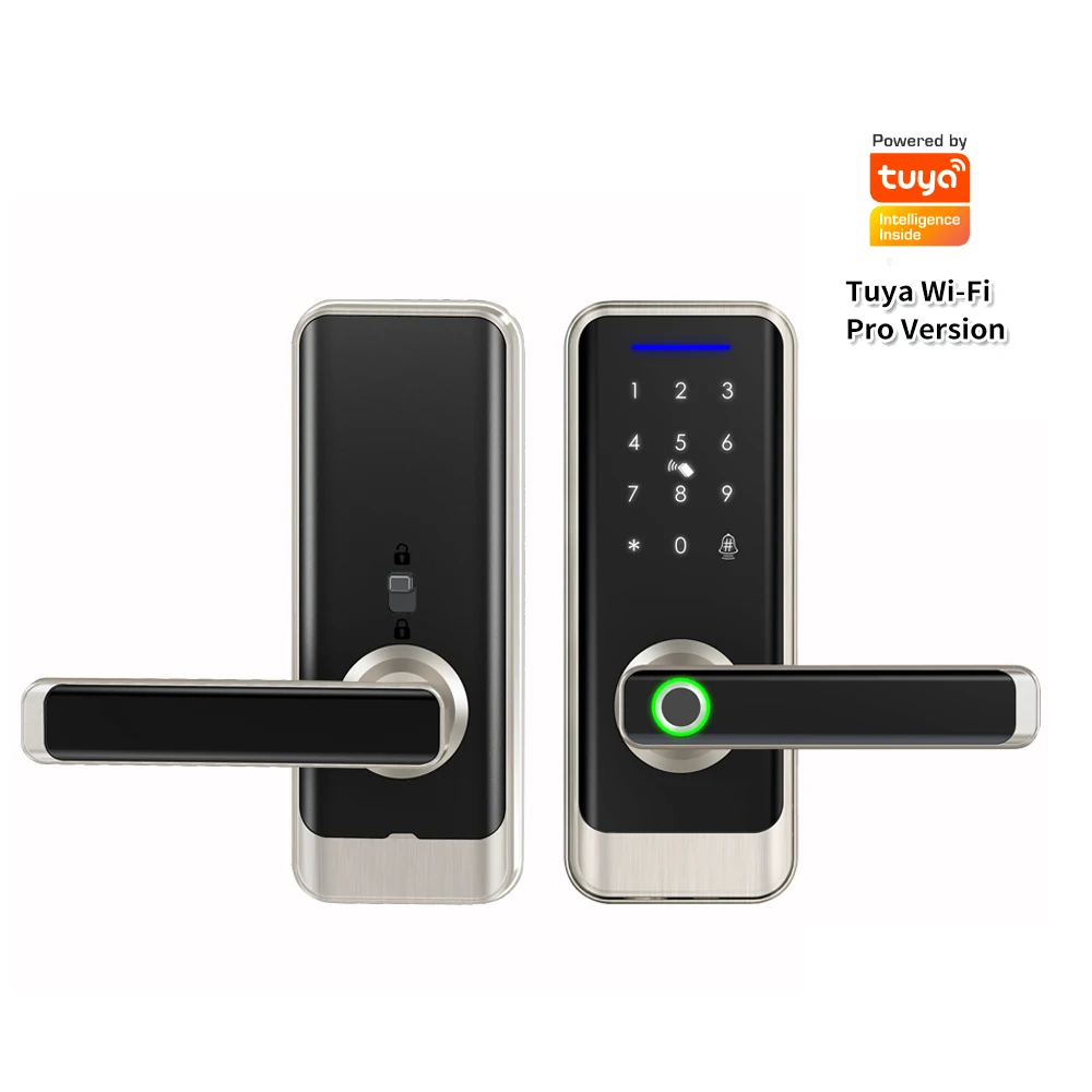 SMARTEK 2022 Newest A233 Smart App Fingerprint Digital Code Card Locks Electronic Waterproof Mortise Wi-Fi Smart Tuya Door Lock