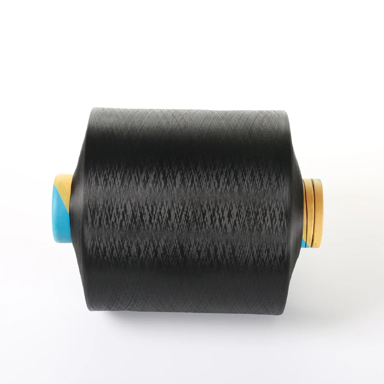 300d 96 polyester dty dope dyed black yarn for luggage fabrics