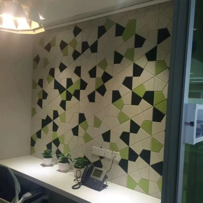 Soundproof Hexagonal Board Polyester Fabric Acoustic Wall Panel soundproof panels acoustic panel material fabric board