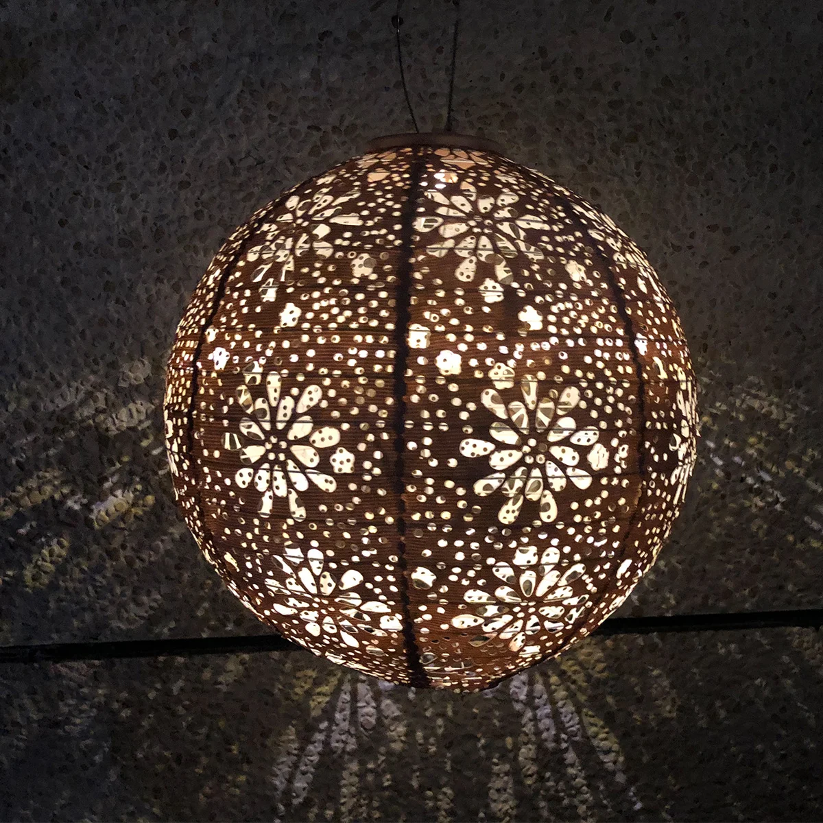 
Nicro 12inch Round Weatherproof LED Powered Hanging Soji Solar Lantern For Garden Solar Light Outdoor 