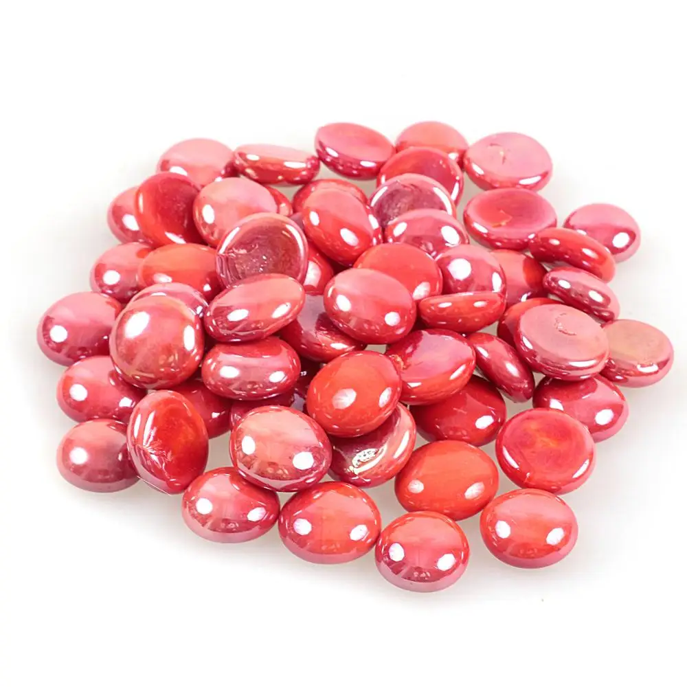 High Temperature Luster Decorative Fire Glass Beads Pebbles Stones for Garden Succluent  Decoration