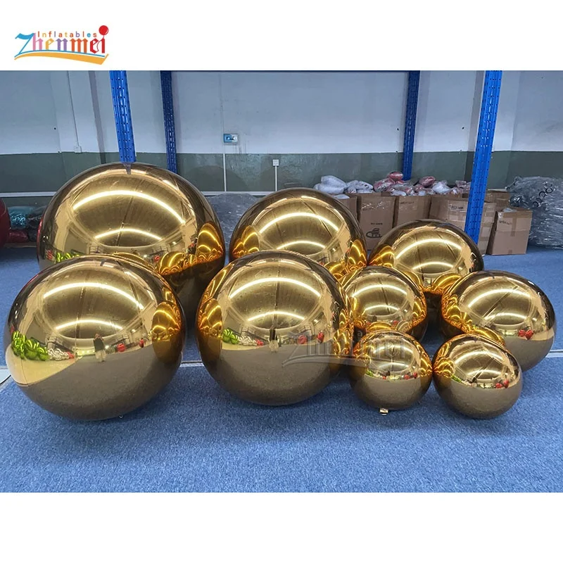 Надувной зеркальный шар Zhenmei красный гигантская зеркальная сфера для украшения запечатанный Золотой/Серебряный большой блестящий